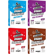 Ankara Yayınları Ankara 2025 5. Sınıf Matematik + Türkçe + Fen + Sosyal Güçlendiren Branş Denemeleri Seti 4 Kitap