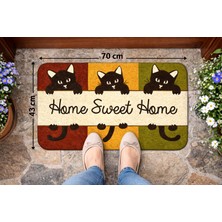 Kediler Desenli Kapı Önü ve Iç Mekan Paspası