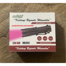 Onelight Q5 Güçlü Mor Işık LED Uv Işık Mor Işıklı Şarjlı El Feneri 4,2V 398NM