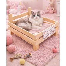 Taata Dizayn Ahşap Kedi Yatağı 50X30X25 cm – Sağlam, Doğal ve Ekonomik (Minder Hariç)