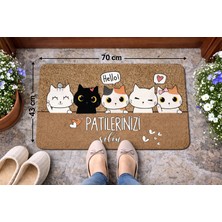 Kedi Çetesi Desenli Kapı Önü ve Iç Mekan Paspası