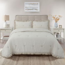 Belle Home Perla Çift Kişilik Nakışlı Yatak Örtüsü Takımı - 240X260 cm - Pvc Çantalı - Günlük ve Çeyizlik - Yeni Renkler