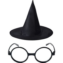 MiraLive Harry Potter Büyücü Şapkası ve Harry Potter Büyücü Gözlüğü Siyah Renk