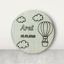 Kişiye Özel Bebek Magneti Bulut ve Balon Desenli 10'lu