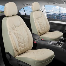 Chevrolet Captiva Uyumlu Deri Oto Koltuk Kılıfı Ön/arka Set Classy Seri Bej