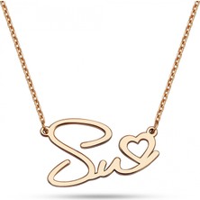 Mavili Gümüş Kalbimdeki Isim Gümüş Kolye