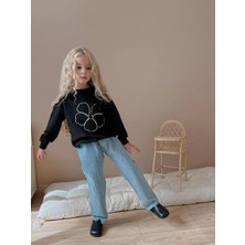Cg Kids Nakışlı Pul Işlemeli 2 Iplik Sweatshirt Alt Üst Taş Işlemeli Kot Jean Pantolon Takım Alt Üst Süper Kalite Kumaş