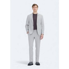 Ramsey Açık Gri Düz Comfort Fit Örme Takım Elbise