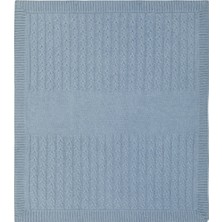 Loro Piana Saç Örgü Kaşmir Italyan Tasarımı Battaniye Mavi