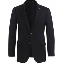 Ramsey Siyah Düz Regular Fit %100 Kaşmir Ceket