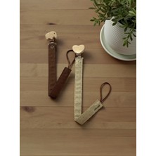 Nünü Anne, 2''li Ahşap Klipsi Bebek Emzik Askısı , Bebek Emzik Tutacağı, Emzik Zinciri