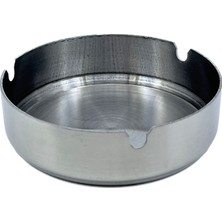 Bıyıklı Tobacco Paslanmaz Çelik Yuvarlak Metal Küllük - Lüks Fırçalanmış Tasarım 10 cm