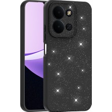 Farma Teknoloji Redmi 15C Kılıf Kamera Korumalı Simli Lüks Zore Koton Kapak - Siyah