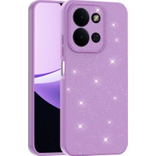 Farma Teknoloji Redmi 15C Kılıf Kamera Korumalı Simli Lüks Zore Koton Kapak - Mor