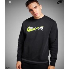 Nike Sportswear Swoosh Air Graphic Fleece Crew-Neck Siyah Erkek Sweatshirt FN7692-011
