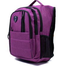 Probag Çok Gözlü Ergonomik Sırt Çantası – Su Itici Unisex Okul, Günlük ve Seyahat Çantası Mor