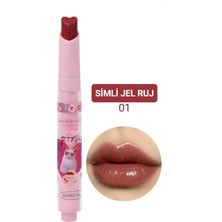 Simli Jel Ruj – Cam Parlak Görünüm | Kalp Uçlu Akışkan Jel Doku - Yeni Seri