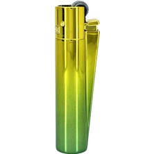 CLİPPER Clipper Metal Çakmak - Yeşil-Sarı Degrade Özel Seri Çakmak (Hediye Kutulu)