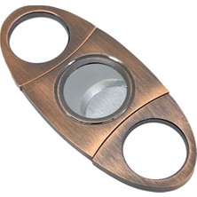 Parmida Lüks Antik Bakır Çift Bıçaklı Puro Kesici - Paslanmaz Çelik Giyotin Kesim, Ergonomik Gövde ve Özel Hediye Kutulu