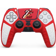 Cosmostech Ps5 Dualsense Joystick Koruyucu Silikon Kılıf Kırmızı-Beyaz + Flash Sticker Set