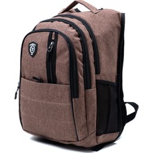 Probag Çok Gözlü Ergonomik Sırt Çantası – Su Itici Unisex Okul, Günlük ve Seyahat Çantası Kahverengi