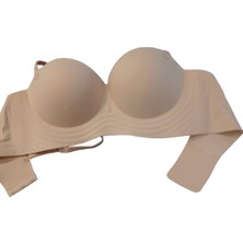 Straplez Destekli Dikişsiz Telsiz Toparlayıcı Iz Yapmayan Sütyen (F.k LINGERIA186) Bcup