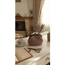 My Balli Store Kağıt Ip El Örgüsü Kahverengi Minik Cüzdan