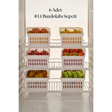 Depa 6’lı Geniş Buzdolabı Organizeri Düzenleyici Çok Amaçlı Dolap Düzenleyici Beyaz 20X30X14 cm