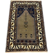 Burak Halı El Dokuma Sıfır Yahyalı Seccade 83X125 Kök Boya %100 Yün Namazlık Renkli