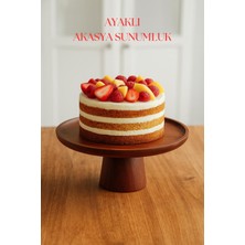 Depa Akasya Ayaklı Sunumluk & Sunum Tabağı & Sunum Servisi 25X25X10 cm