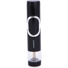 Parmida Tek Torch Pürmüz Siyah-Gümüş Metal Puro Çakmağı