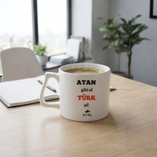 Ivart Atan Gibi Ol Türk Ol Baskılı Porselen Kupa-D Kulplu Kupa