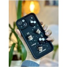 Storemax 14 Plus / 15 Plus ile Uyumlu Siyah Coffee Kurabiye Tasarımlı Kılıf