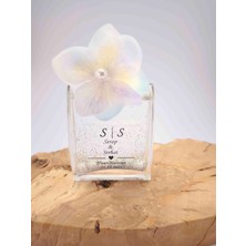 Demet Art Studio 10 Adet Cam Şişede Incili ve Simli Ortanca Çiçek Süslemeli Kolonya, Söz Nişan Düğün Özel Gün Hediyeliği