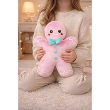 Eco Sepet Kurabiye Kız Peluş Yastık, Pembe Kurabiye Kız Peluş, Uyku Arkadaşı, Yılbaşı Kurabiye Adam 32 cm