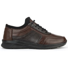 Ziya, Erkek Hakiki Deri Sneaker 153423Z69 Kahve-K.kahve