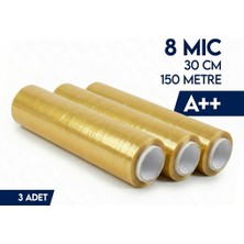 LİNPAŞ BLOWN & CAST EXTRUSION Gıda Streç Film Gold (Pe Cling Film) 8mic 30CM x 150MT 3ADET