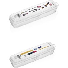 Çok Amaçlı Şeffaf Saklama Kutusu – Kalemlik, Diş Fırçası Kutusu, Makyaj Organizeri, Seyahat ve Ev Kullanımı Için