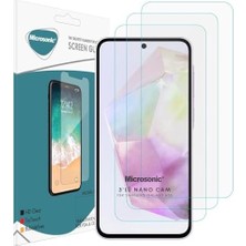 Galaxy A35 Screen Protector Glass Cam Ekran Koruyucu (3`lü Paket) [galaxy A35 ile Uyumlu Ekran Koruyucu - Şeffaf]
