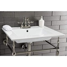 KB1606AL 4 Inç Metal Kol Saplı Lavabo Bataryası, Parlak Nikel