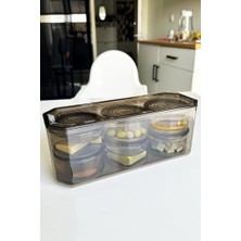 7 Parça Kristal Saklama Kutulu Vakum Kapaklı Kahvaltı Seti | 7'li Kahvaltılık Set