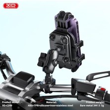 Xo Titreşim Önleyici Gidon Telefon Tutucu C149 | 4.7-6.9" Uyumlu | Ayarlanabilir Kelepçe Mekanizması | Dayanıklı Abs & Paslanmaz Çelik Yapı | Motosiklet & Bisiklet Kullanımı Için | 340GR | Siyah