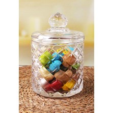 Lüx Kristal Büyük Cam Şekerlik & Cam Lokumluk, Kesme Cam Lüx Şekerlik 13CM*7.8CM - 06637