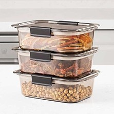 3'lü Kuru Gıda Erzak Saklama Kabı - Meyve & Sebze Saklama Kabı Seti - Kapaklı Beslenme Kabı 900ML*3