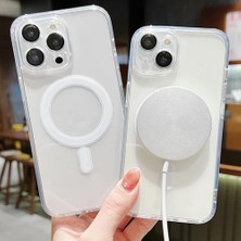 14 Pro ile Uyumlu Kılıf Crystal Clear ile Uyumlu Şarj Özellikli, Ince Hissiyat, Slot ve Tuşlara Rahat Erişim, Kamera Lens Korumalı Sert Plastik Şeffaf Kılıf