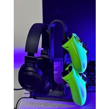 TRAK3D Oyun Kolu & Kulaklık Stand - Masa Için Kumanda Tutucu - Evrensel Kol ve Kulaklık Standı Siyah