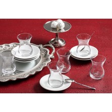 Peride Beyaz 6 Kişilik Çay Takımı