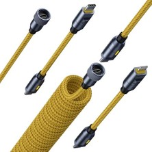 The Future Power Usb-C To Usb-C Lightning Modüler Uzayabilen 2,6m 480MBPS 240W Pd 3.1 Süper Hızlı Şarj/data Kablo Seti