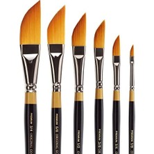 Orijinal 9800 Hançer Sıyırıcı Fırça Seti Premium Taklon Multimedya Sanatçı Fırçaları, Yağ, Akrilik, ve Guaj Için Boyama Araçları, 6 Boyutta Set