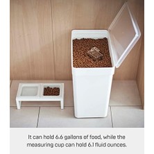 Ev Hava Geçirmez Evcil Hayvan Maması Saklama Kabı - Şeffaf Kapaklı Kedi ve Köpek Maması Tutucu Kutusu, Ekstra Büyük, 6,6 Galon, 25 Litre, Tekerlekler, Montaj Gereksinimi Yok.